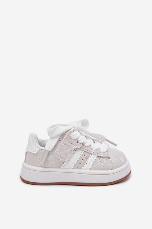 Buty Sportowe Sneakersy Dziecięce W Serduszka Białe Mirelle Buty Sportowe Sneakersy Dziecięce W Serduszka Białe Mirelle