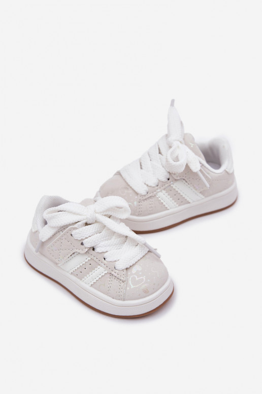 Children's Sports Shoes Sneakers with Hearts White Mirelle Children's Sports Shoes Sneakers with Hearts White Mirelle