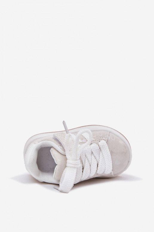 Buty Sportowe Sneakersy Dziecięce W Serduszka Białe Mirelle Buty Sportowe Sneakersy Dziecięce W Serduszka Białe Mirelle