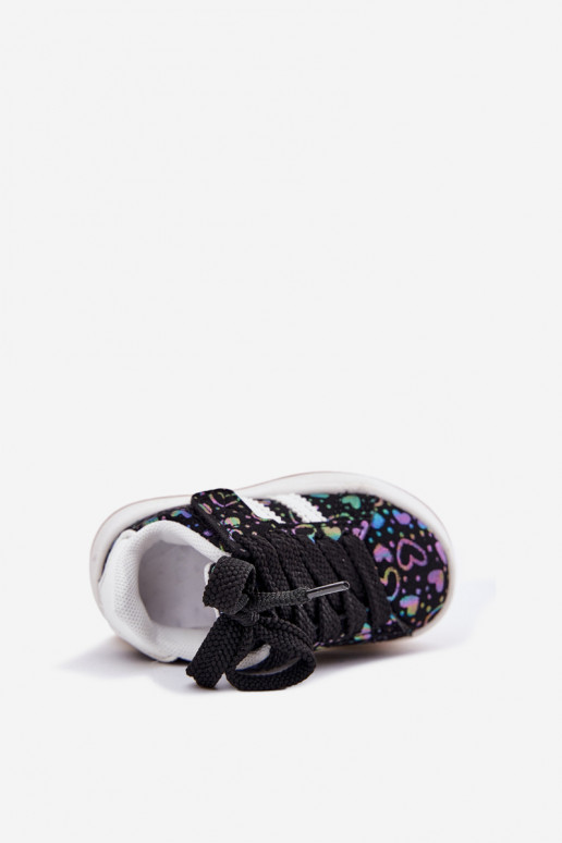 Children's Sports Sneakers With Hearts Black Mirelle
