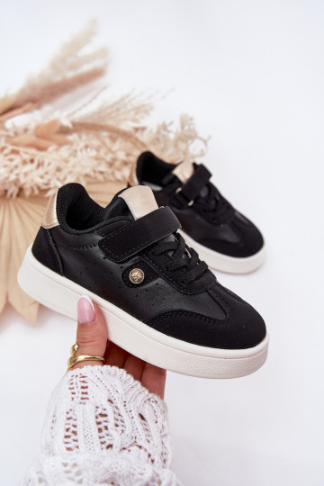 Sports Shoes Sneakers Girls With Velcro Black Zarina