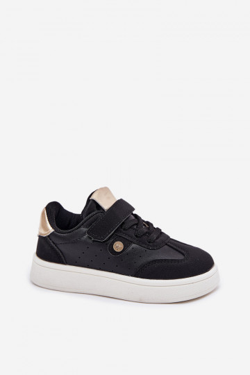 Buty Sportowe Sneakersy Dziewczęce Na Rzep Czarne Zarina 2