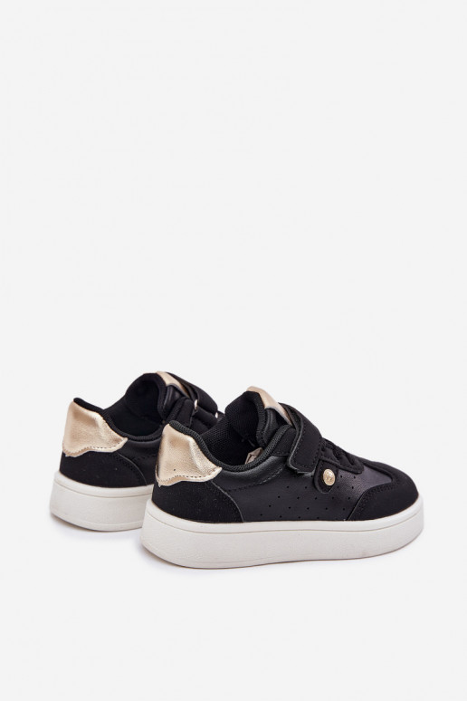 Sports Shoes Sneakers Girls With Velcro Black Zarina