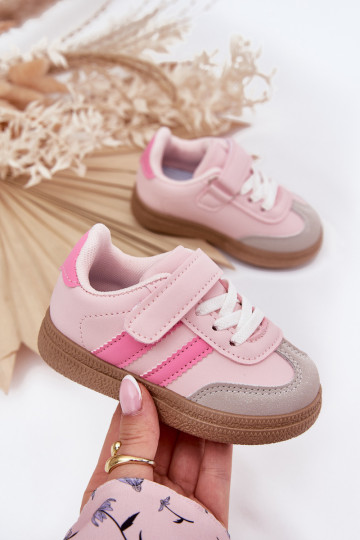 Buty Sportowe Sneakersy Dziecięce Na Rzep Różowe Adelina