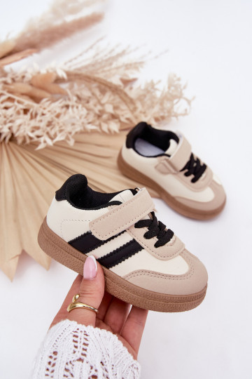 Buty Sportowe Sneakersy Dziecięce Na Rzep Beżowe Adelina