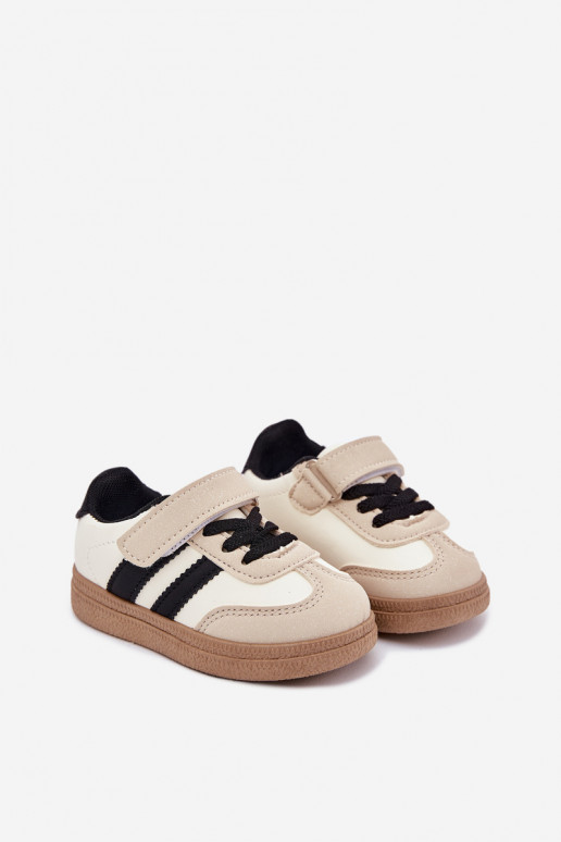 Sports Shoes Sneakers Kids With Velcro Beige Adelina