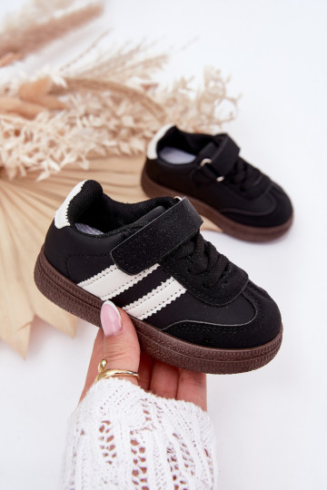 Children's Sports Shoes Sneakers With Velcro Black Adelina