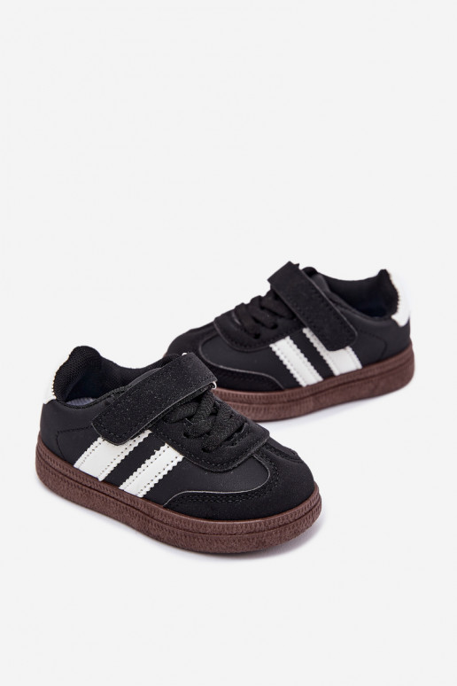 Buty Sportowe Sneakersy Dziecięce Na Rzep Czarne Adelina