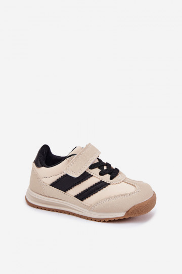 Dziecięce Sneakersy Buty Sportowe Na Rzep Beżowe Viona 2