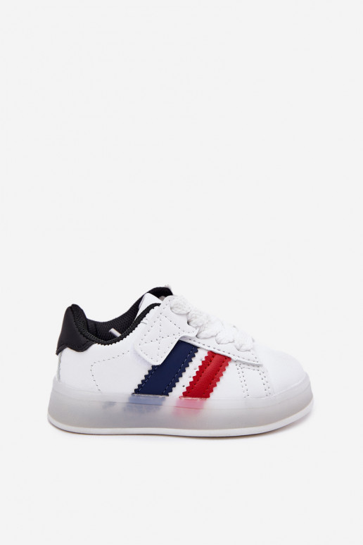 Buty Sportowe Sneakersy Dziecięce Ze Świecącą Podeszwą Biało-Czarne Arielle Buty Sportowe Sneakersy Dziecięce Ze Świecącą Podeszwą Biało-Czarne Arielle