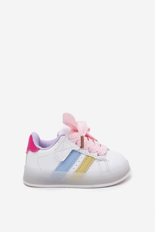 Sports Shoes Kids Sneakers With Light Up Sole White-Pink Arielle Sports Shoes Kids Sneakers With Light Up Sole White-Pink Arielle