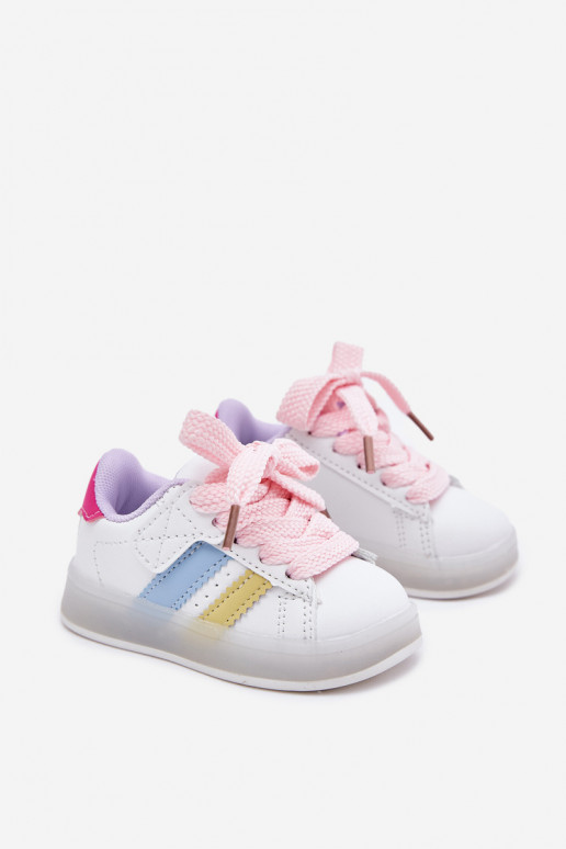Sports Shoes Kids Sneakers With Light Up Sole White-Pink Arielle Sports Shoes Kids Sneakers With Light Up Sole White-Pink Arielle