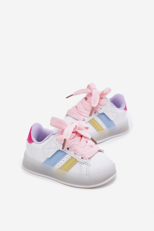 Sports Shoes Kids Sneakers With Light Up Sole White-Pink Arielle Sports Shoes Kids Sneakers With Light Up Sole White-Pink Arielle