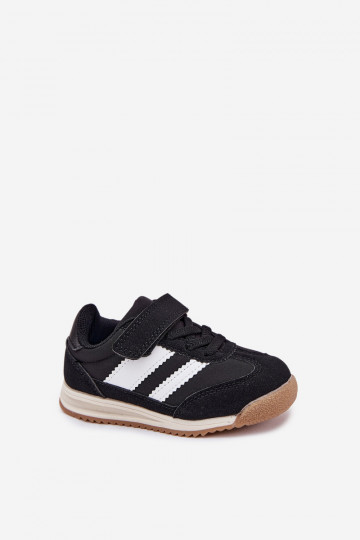 Dziecięce Sneakersy Buty Sportowe Na Rzep Czarne Viona 2