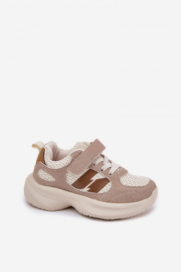 Buty Sportowe Sneakersy Dziecięce Na Rzep Beżowe Selinea 2