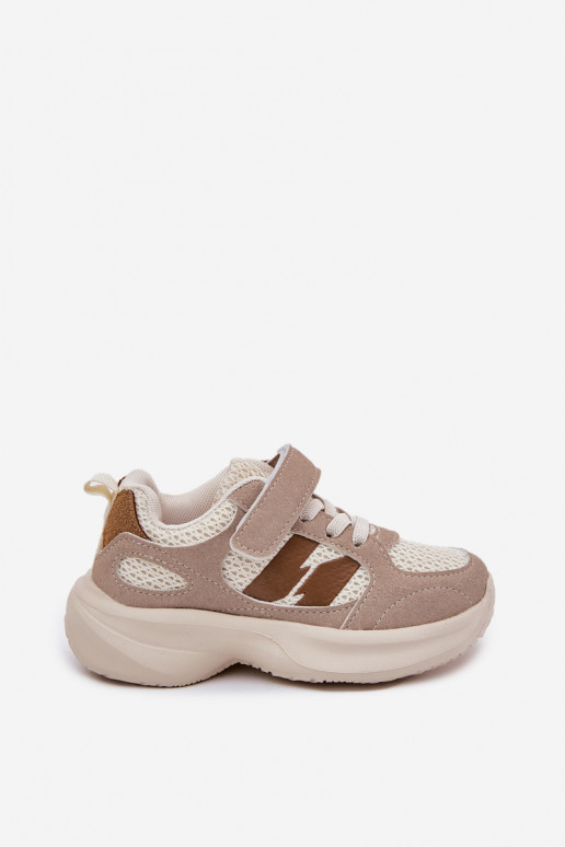Children's Sports Shoes Sneakers With Velcro Beige Selinea