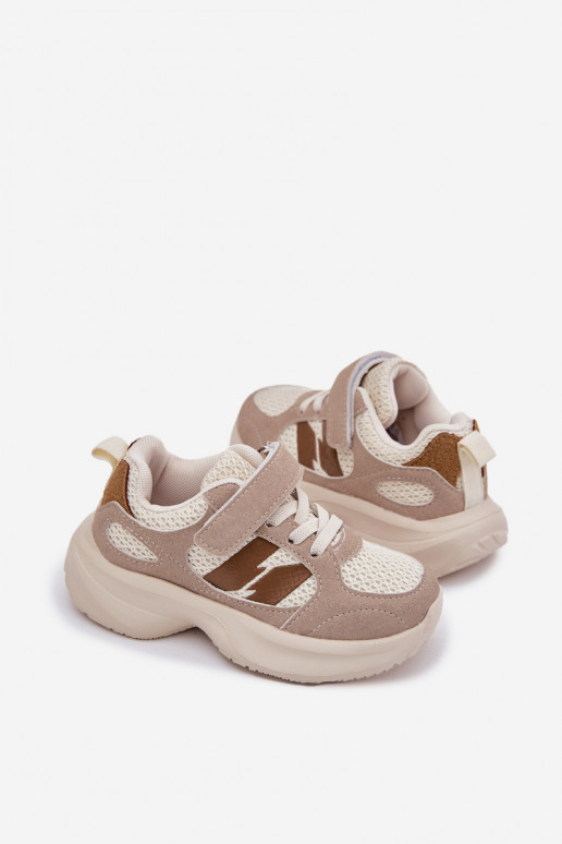 Children's Sports Shoes Sneakers With Velcro Beige Selinea
