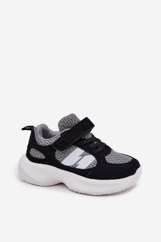 Children's Sports Sneakers With Velcro Black-Gray Selinea Children's Sports Sneakers With Velcro Black-Gray Selinea