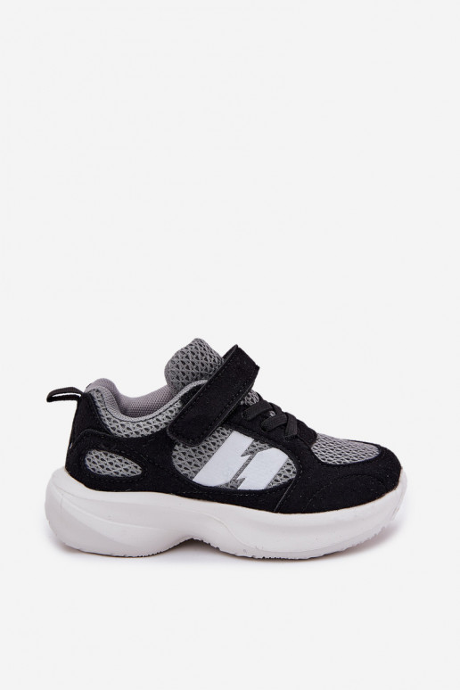 Children's Sports Sneakers With Velcro Black-Gray Selinea Children's Sports Sneakers With Velcro Black-Gray Selinea