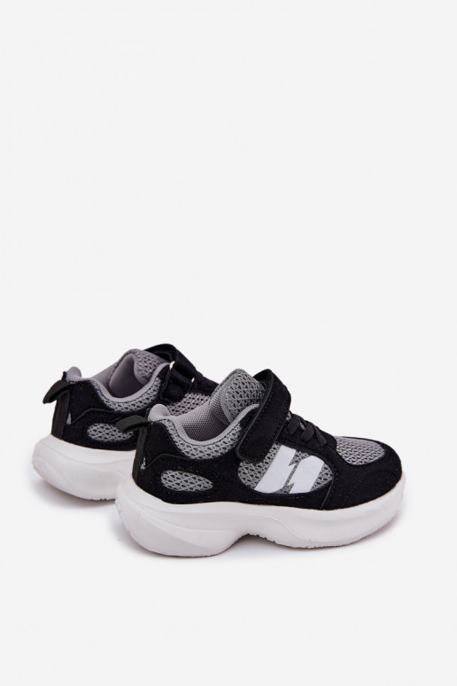 Children's Sports Sneakers With Velcro Black-Gray Selinea Children's Sports Sneakers With Velcro Black-Gray Selinea