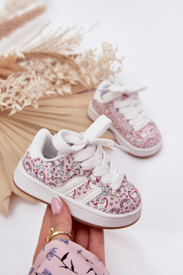 Girls Sports Shoes With Unicorn Pattern Pink Ilana