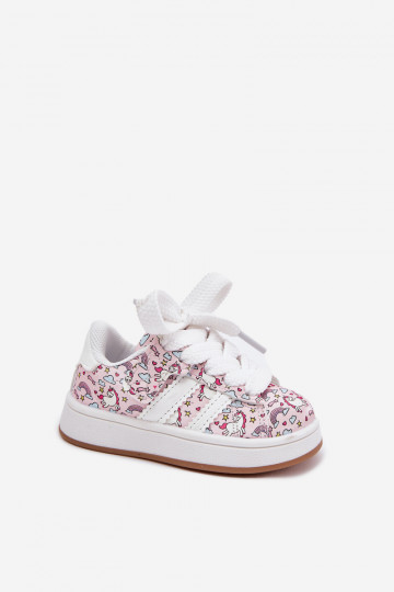 Girls Sports Shoes With Unicorn Pattern Pink Ilana 2