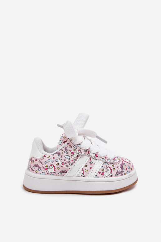 Girls Sports Shoes With Unicorn Pattern Pink Ilana