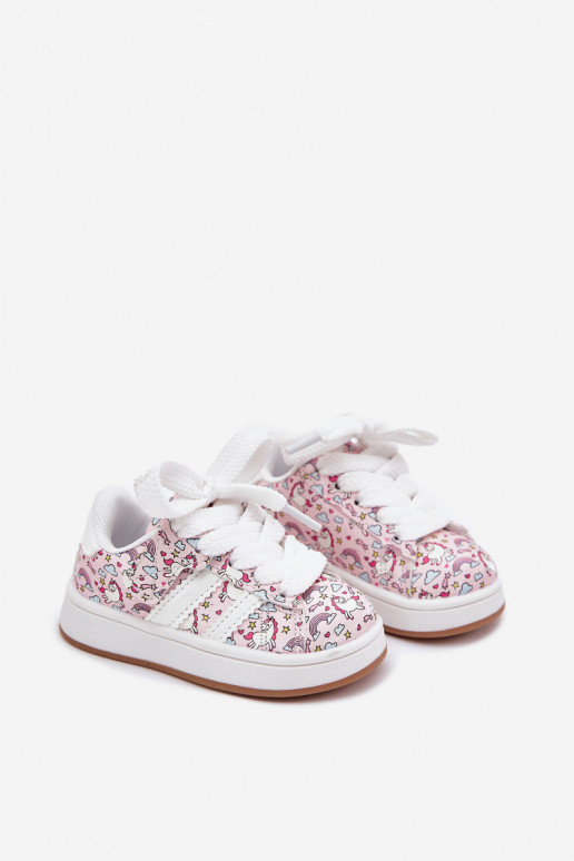 Girls Sports Shoes With Unicorn Pattern Pink Ilana