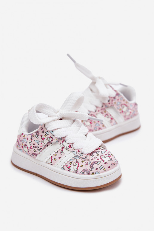 Girls Sports Shoes With Unicorn Pattern Pink Ilana