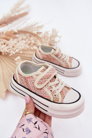 Girls Velcro Sneakers Pink Zelina