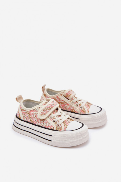 Girls Velcro Sneakers Pink Zelina