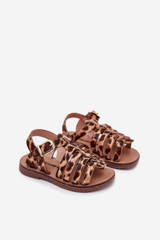 Girls' Children's Sandals Made Of Eco Leather Leopard Mariana