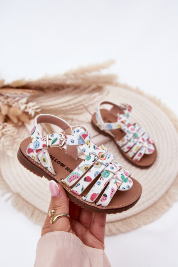Girls Children's Sandals Made Of Eco Leather Fruits Multicolor Mariana