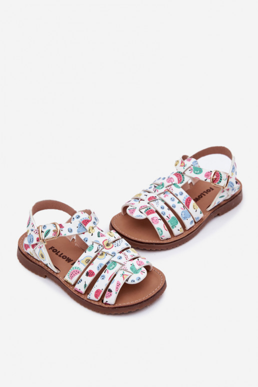 Girls Children's Sandals Made Of Eco Leather Fruits Multicolor Mariana