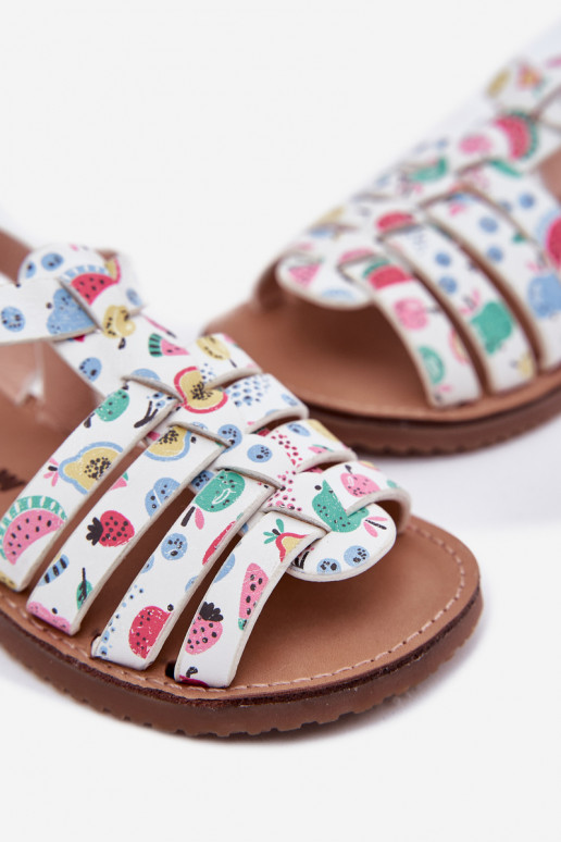 Girls Children's Sandals Made Of Eco Leather Fruits Multicolor Mariana