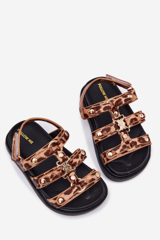 Girls Sandals With Golden Detail Leopard Lunessa