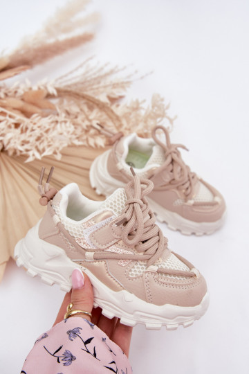 Buty Sportowe Sneakersy Dziecięce Beżowe Tilvianea