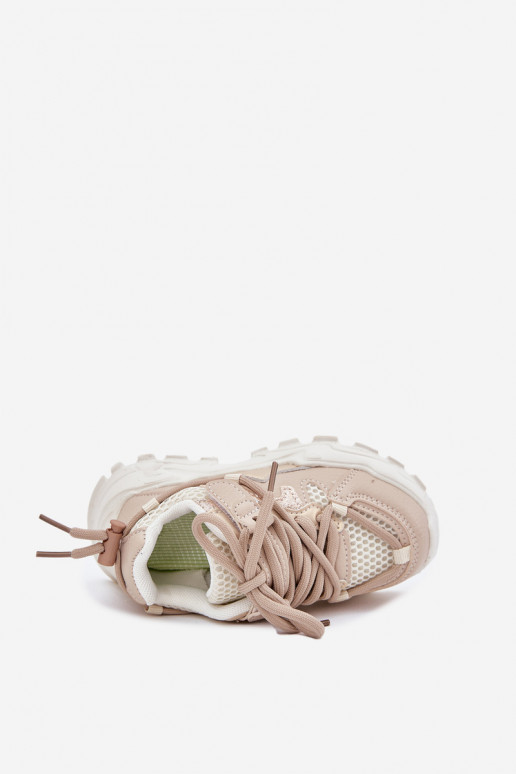 Buty Sportowe Sneakersy Dziecięce Beżowe Tilvianea