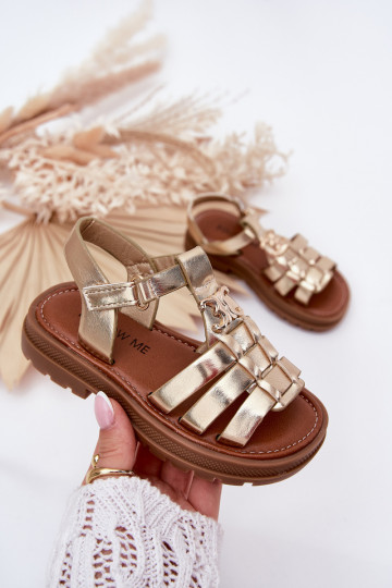 Girls Sandals With Decorative Detail Golden Serina