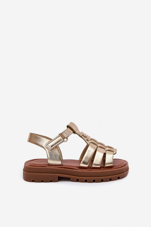 Girls Sandals With Decorative Detail Golden Serina