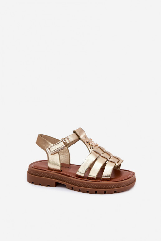 Girls Sandals With Decorative Detail Golden Serina