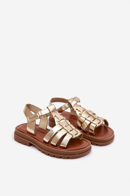 Girls Sandals With Decorative Detail Golden Serina