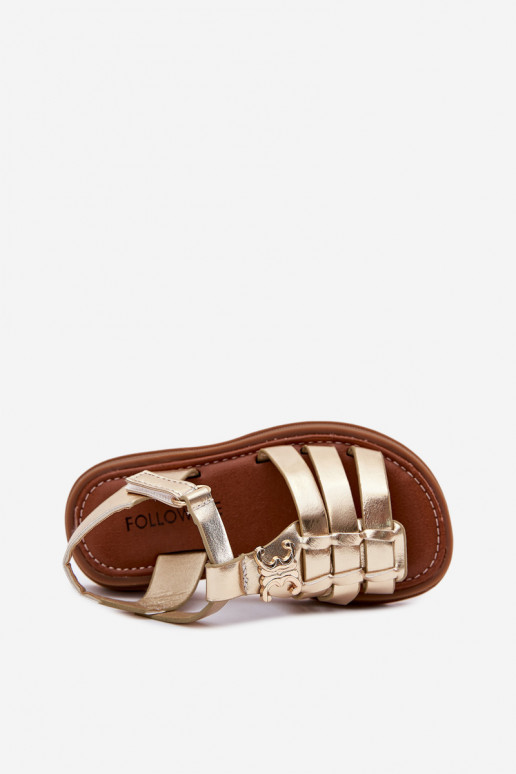 Girls Sandals With Decorative Detail Golden Serina