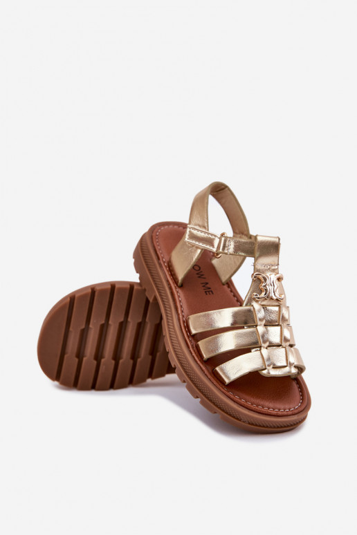 Girls Sandals With Decorative Detail Golden Serina