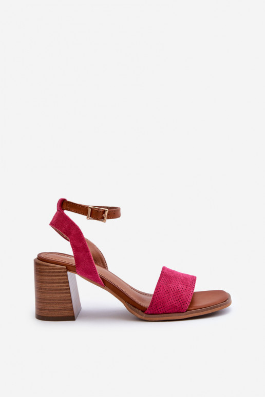 Women's High Heel Sandals in Fuchsia Eco-Suede Ronvia