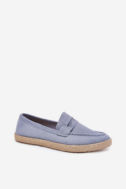 Men's Moccasins With Weave Blue Fiamar