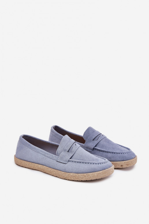 Men's Moccasins With Weave Blue Fiamar