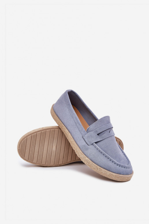 Men's Moccasins With Weave Blue Fiamar