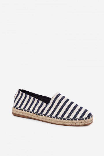 Men's Fabric Espadrilles With Stripes Dark Blue Kerenz