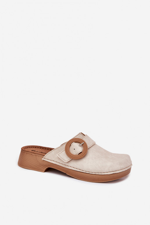 Women's Slippers With Buckle Inblu Beige TF000001 Women's Slippers With Buckle Inblu Beige TF000001